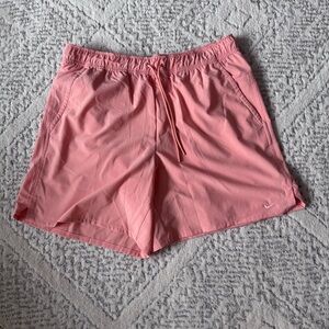 Nike Coral Pink Athletic Shorts with Drawcord